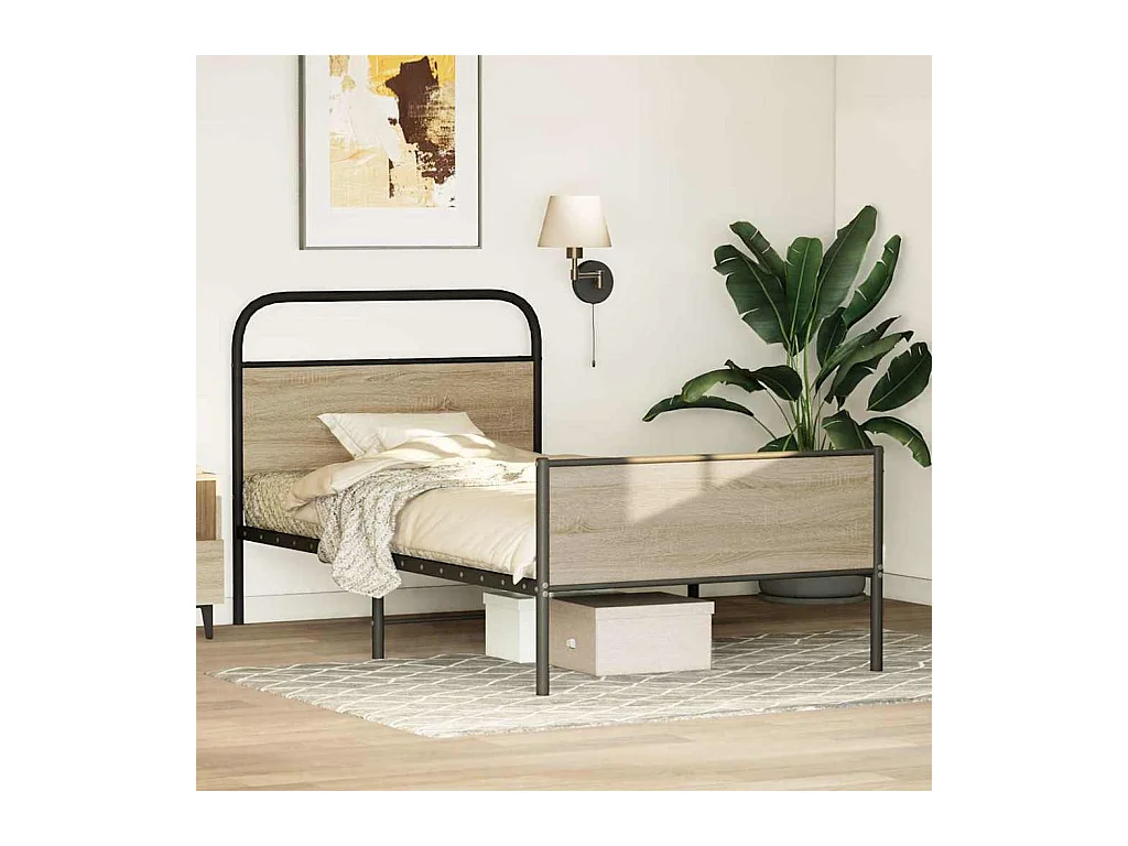 Lit simple | Lit adulte, enfant | Cadre de lit 100x200 cm chêne sonoma