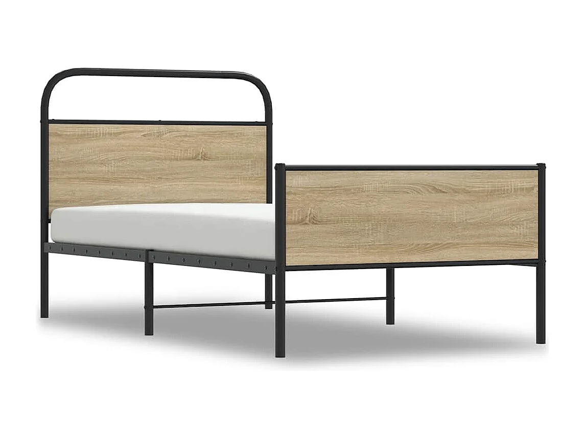 Letto per adulti | Letto singolo | Giroletto senza Materasso Rovere Sonoma 100x200cm in Truciolato