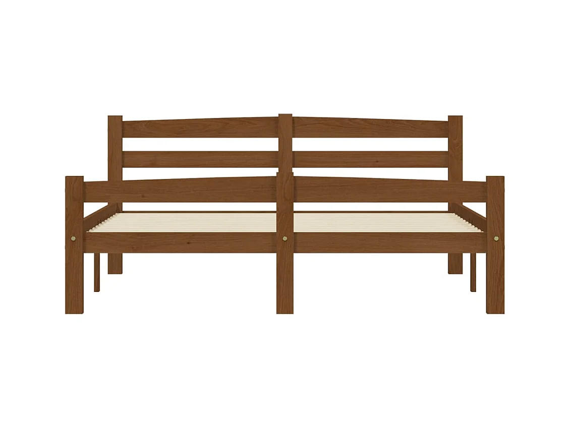 Lit simple | Lit adulte, enfant | Cadre de lit marron miel pin massif 120x200 cm