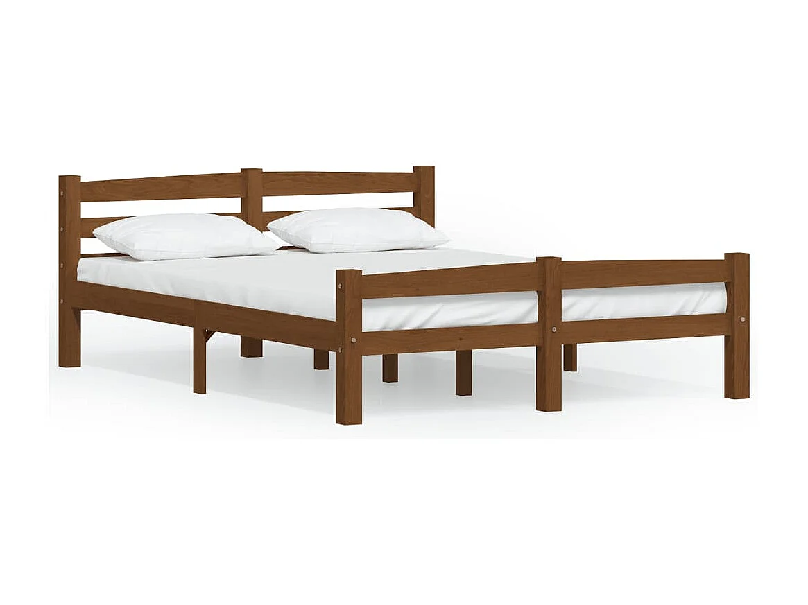 Lit simple | Lit adulte, enfant | Cadre de lit marron miel pin massif 120x200 cm