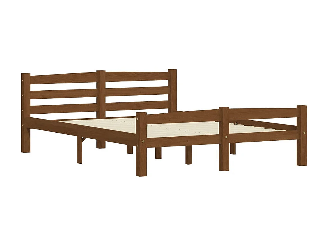 Lit simple | Lit adulte, enfant | Cadre de lit marron miel pin massif 120x200 cm