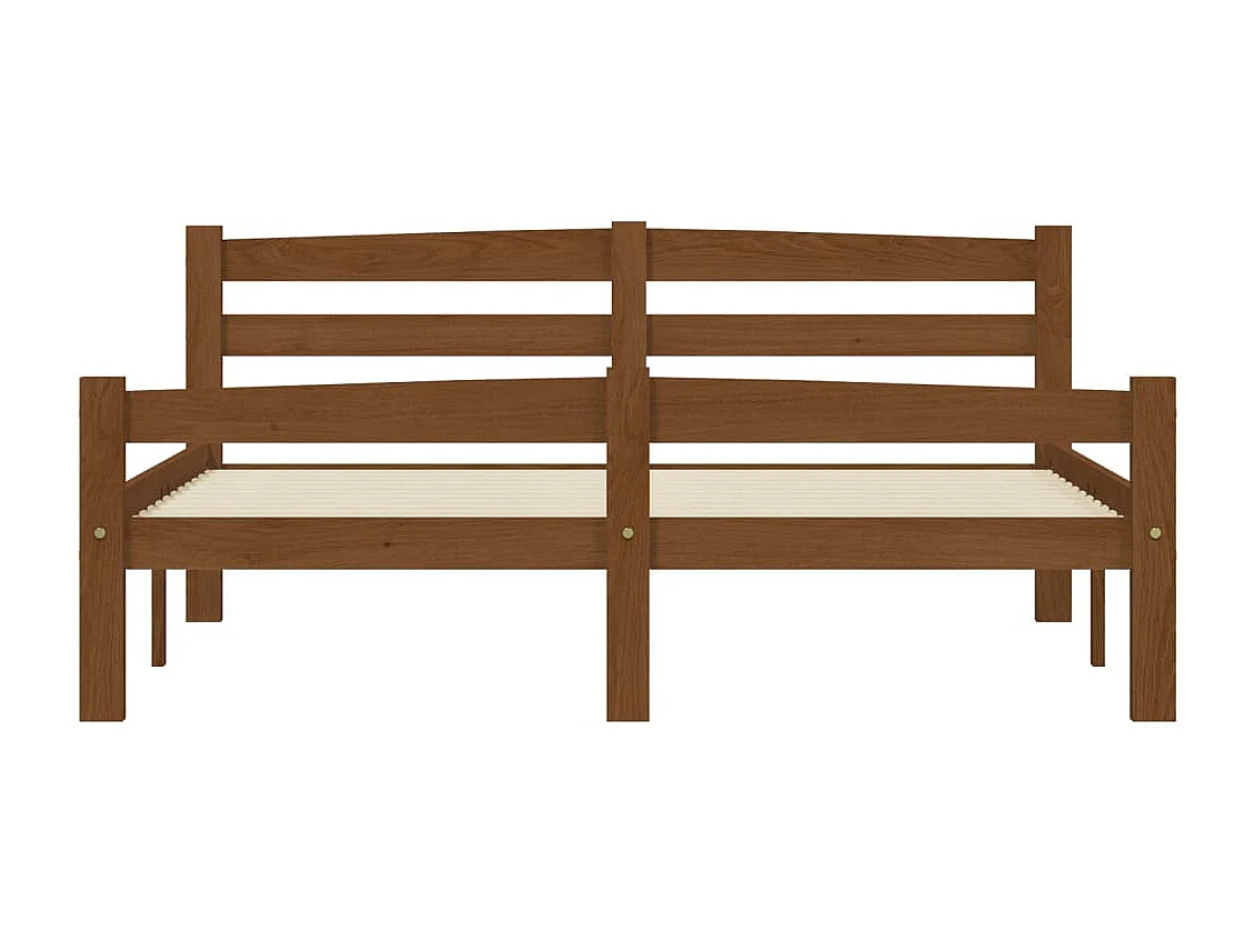 Lit simple | Lit adulte, enfant | Cadre de lit marron miel pin massif 120x200 cm