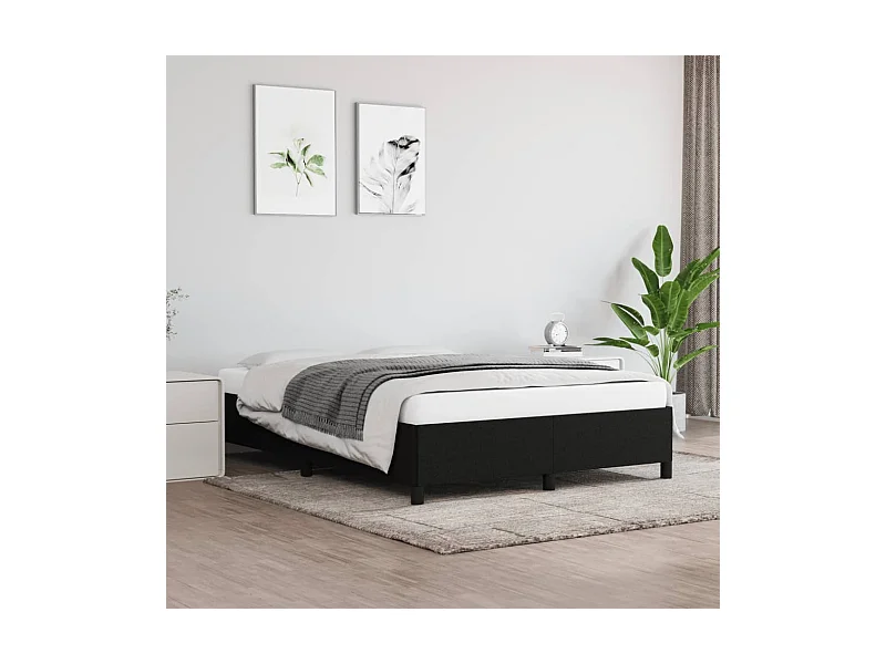 Lit double | Lit adulte | Cadre de lit noir 140x200 cm tissu