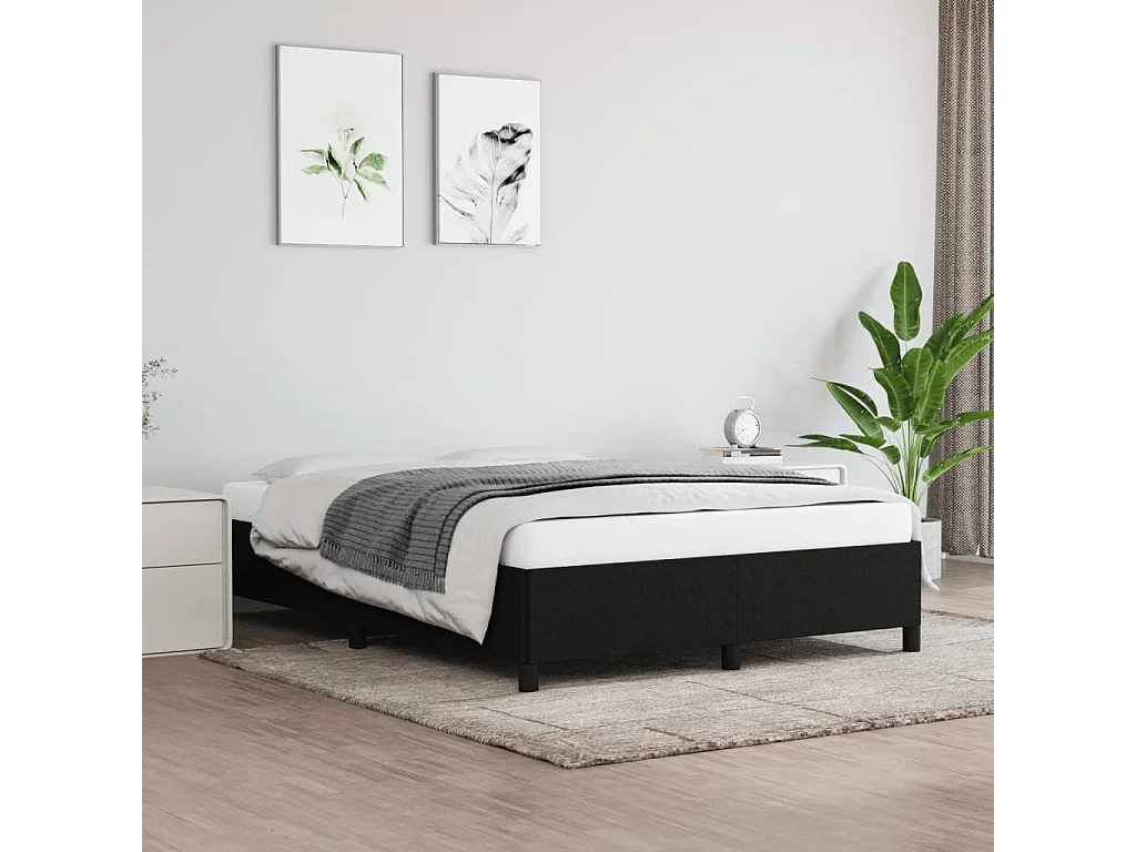 Lit double | Lit adulte | Cadre de lit noir 140x200 cm tissu