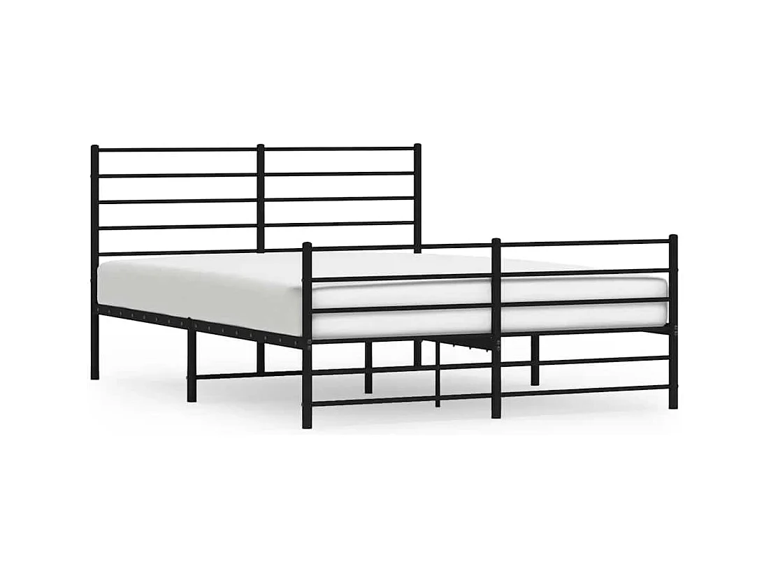 Lit simple | Lit adulte, enfant | Cadre de lit métal avec pied de lit noir 120x200cm