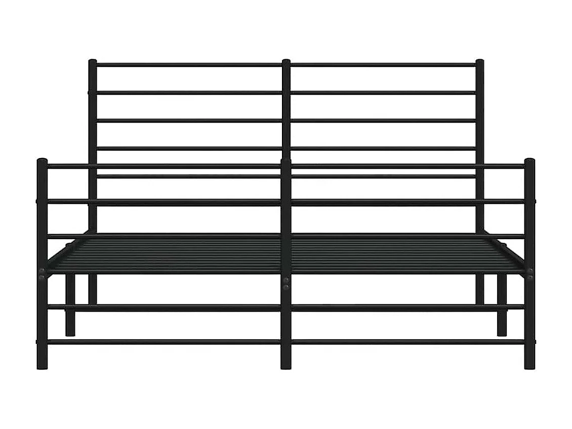 Lit simple | Lit adulte, enfant | Cadre de lit métal avec pied de lit noir 120x200cm