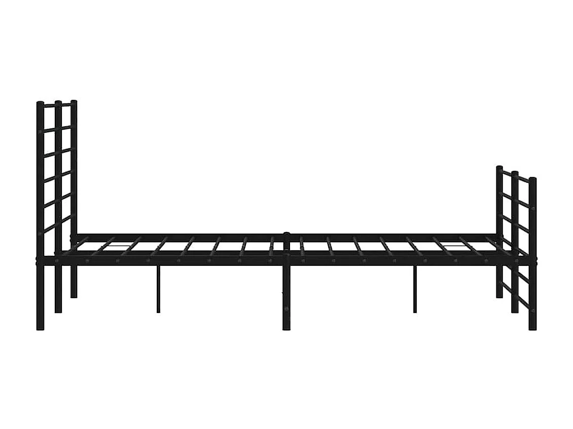 Lit simple | Lit adulte, enfant | Cadre de lit métal avec pied de lit noir 120x200cm