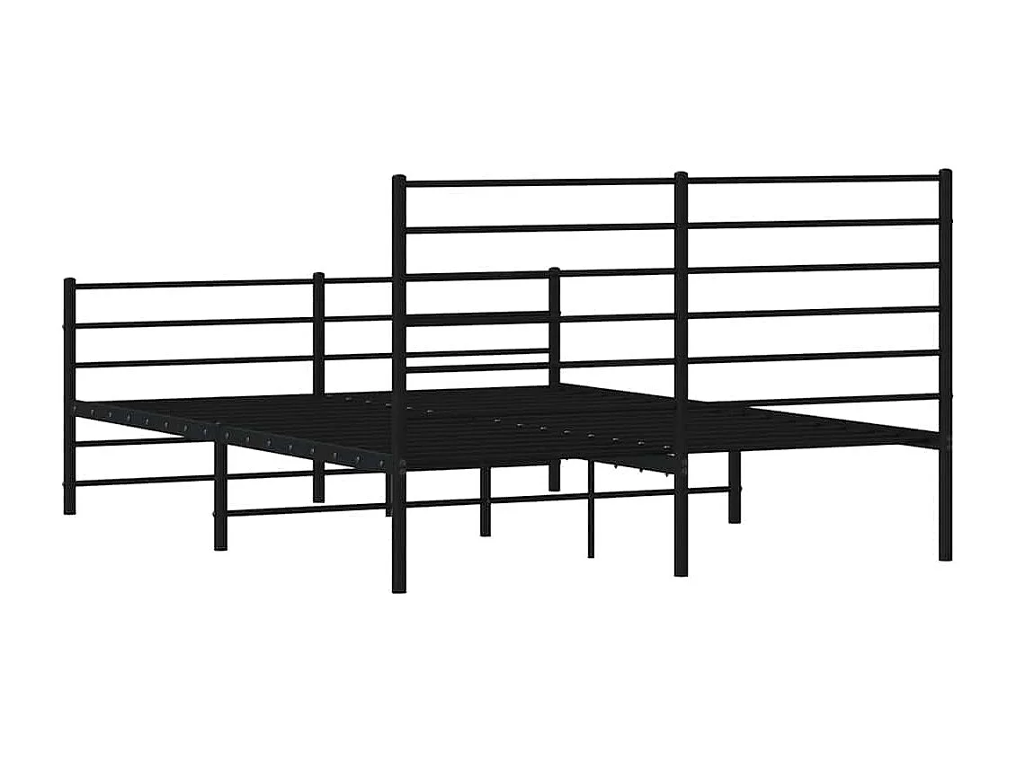 Lit simple | Lit adulte, enfant | Cadre de lit métal avec pied de lit noir 120x200cm
