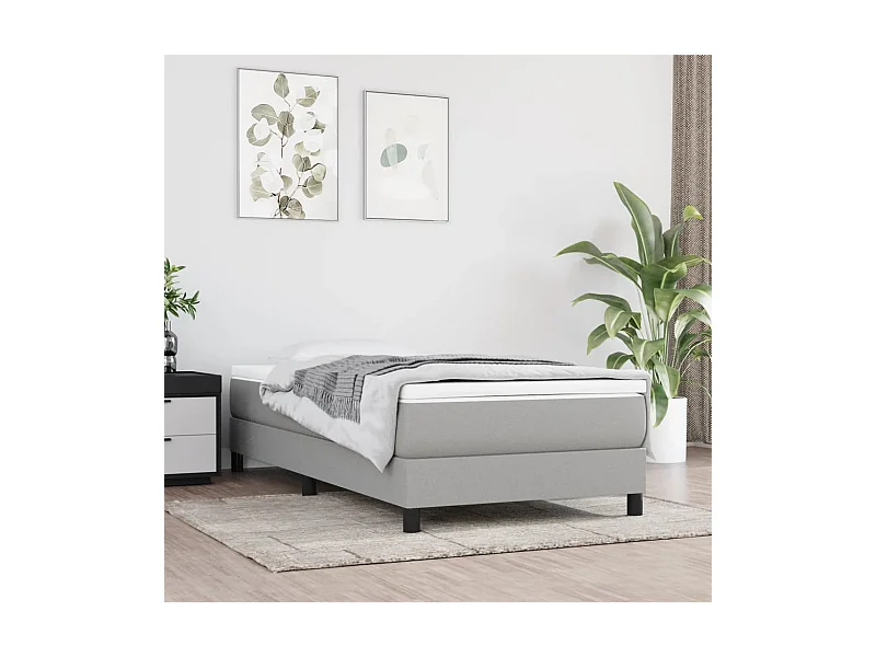 Lit simple | Lit adulte, enfant | Cadre de lit gris clair 90x200 cm tissu