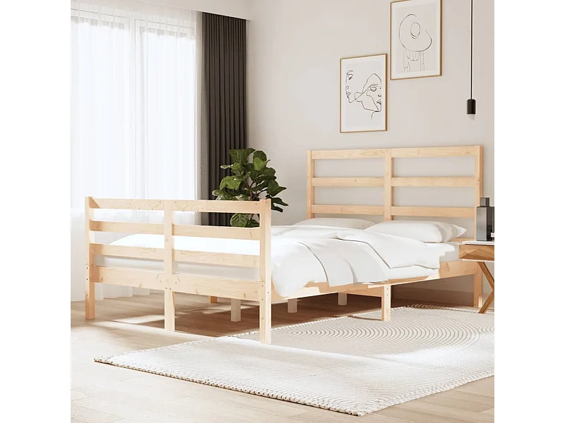 Lit double | Lit adulte | Cadre de lit bois massif de pin 135x190 cm