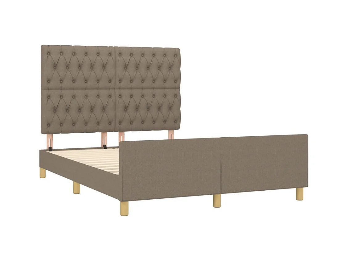Lit double | Lit adulte | Cadre de lit taupe 140x200 cm tissu