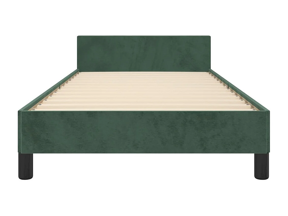 Lit simple | Lit adulte, enfant | Cadre de lit vert foncé 100x200 cm velours