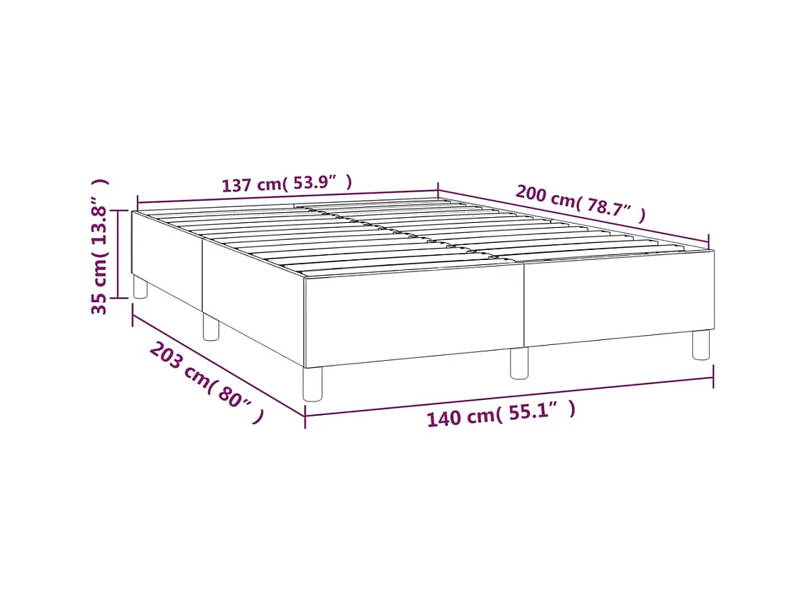 Lit double | Lit adulte | Cadre de lit gris 140x200 cm similicuir