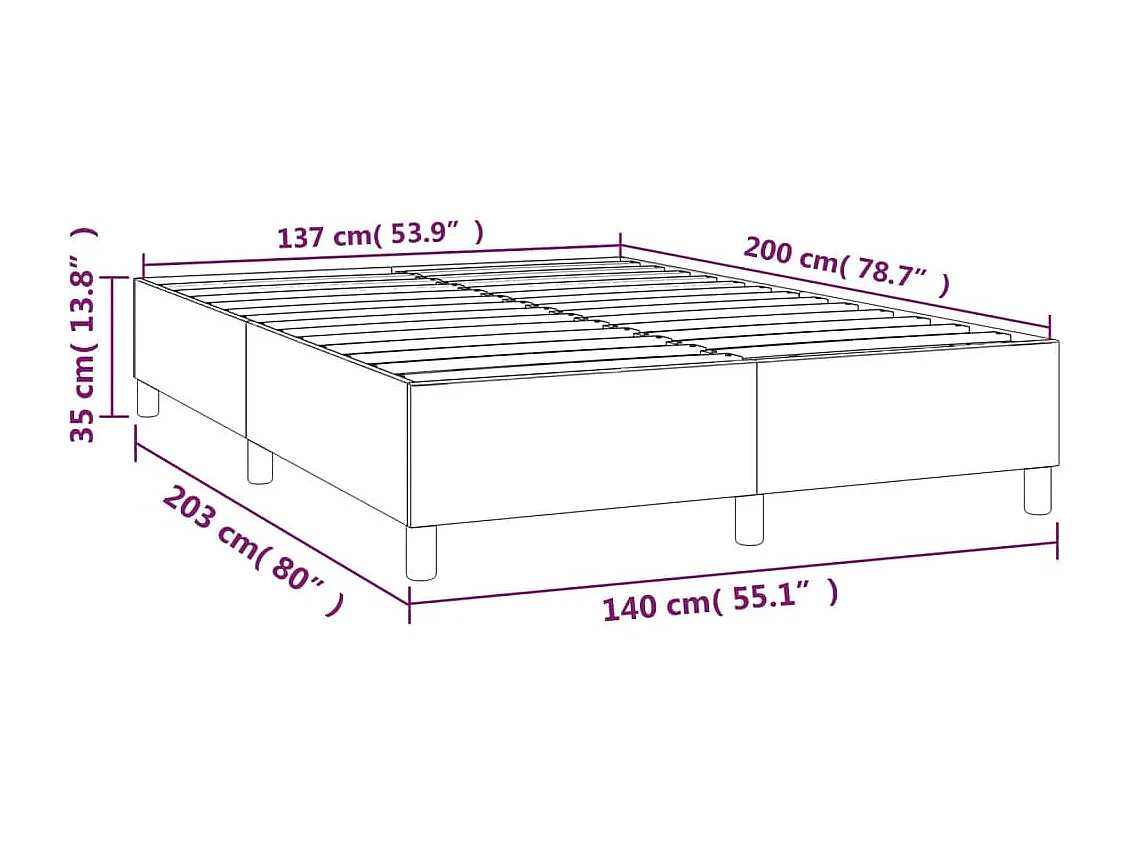 Lit double | Lit adulte | Cadre de lit gris 140x200 cm similicuir