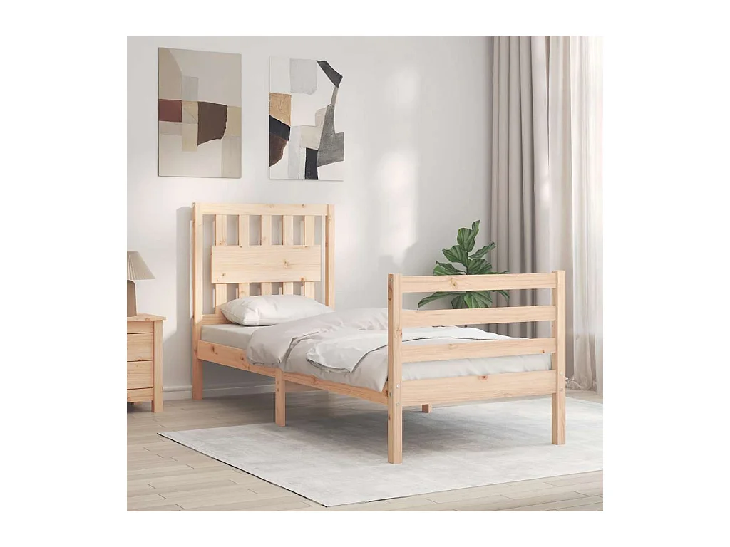 Lit simple | Lit adulte, enfant | Cadre de lit bois massif 75x190 cm