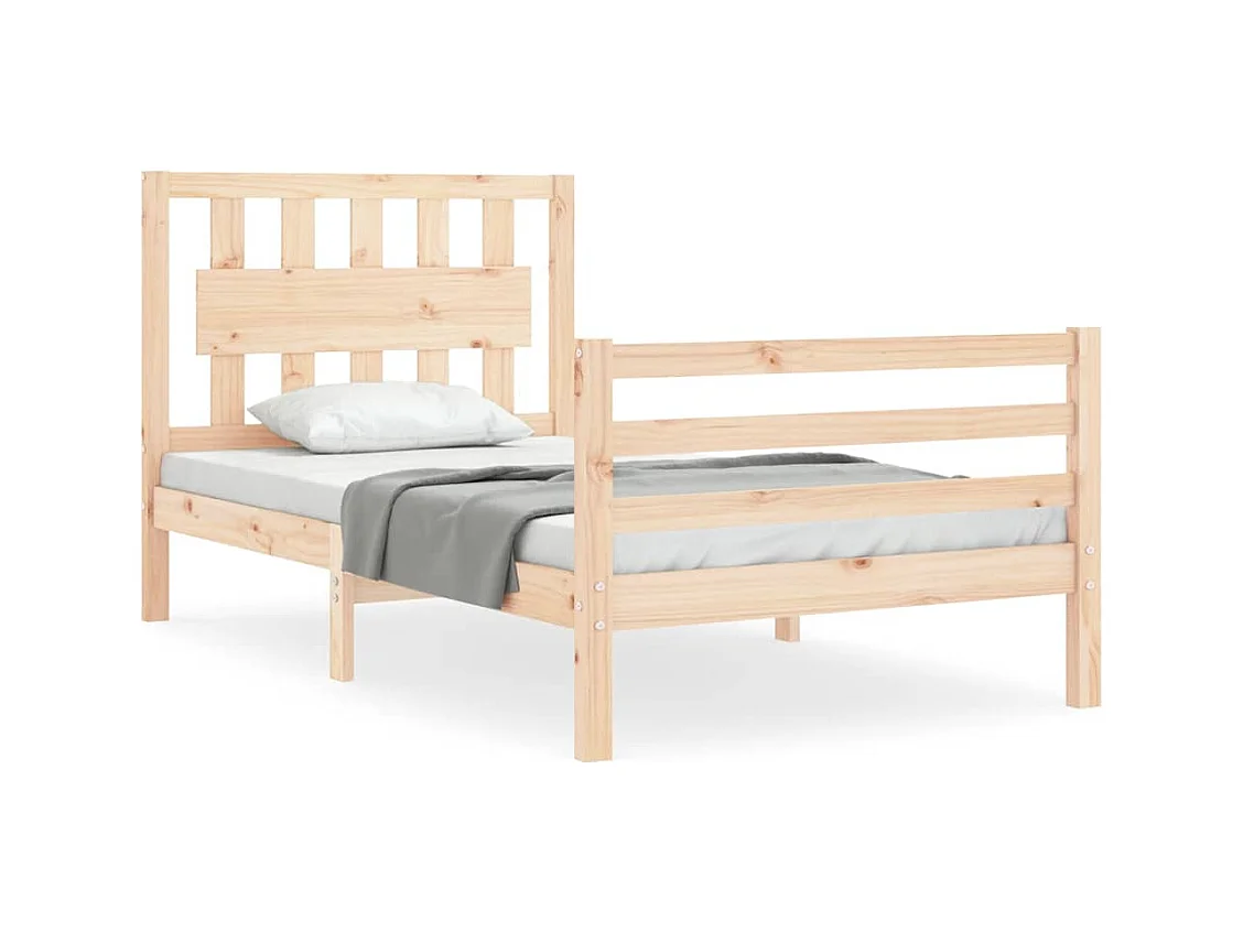 Lit simple | Lit adulte, enfant | Cadre de lit bois massif 75x190 cm