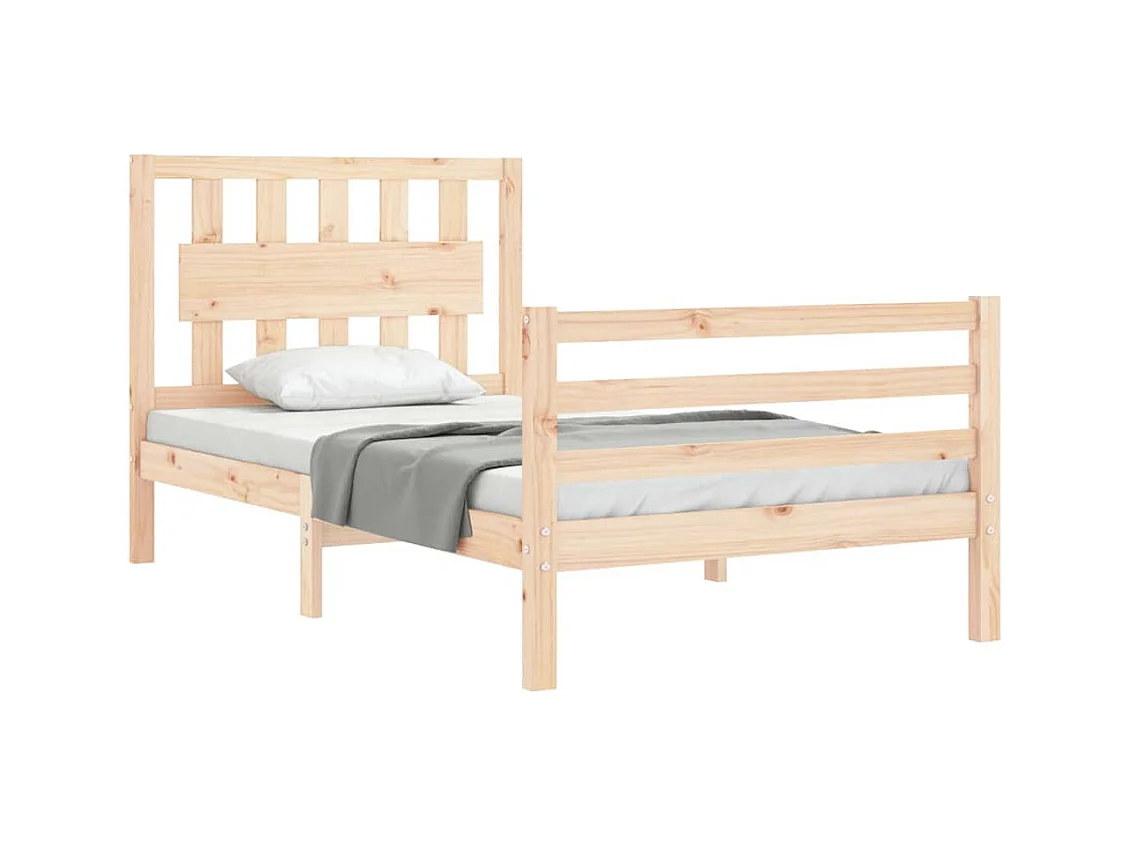 Lit simple | Lit adulte, enfant | Cadre de lit bois massif 75x190 cm