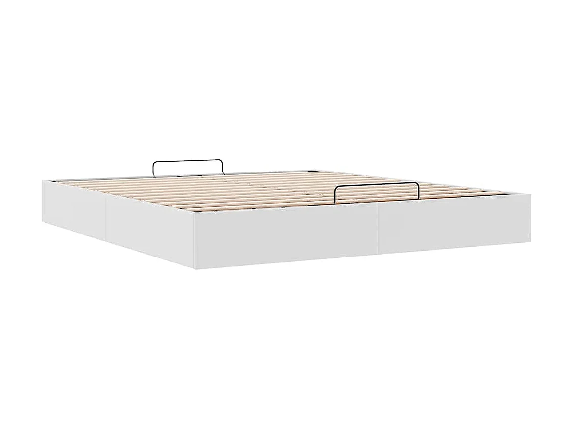 Lit double | Lit adulte | Cadre de lit ottoman blanc 160x200 cm similicuir
