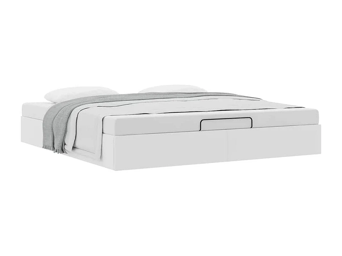 Lit double | Lit adulte | Cadre de lit ottoman blanc 160x200 cm similicuir