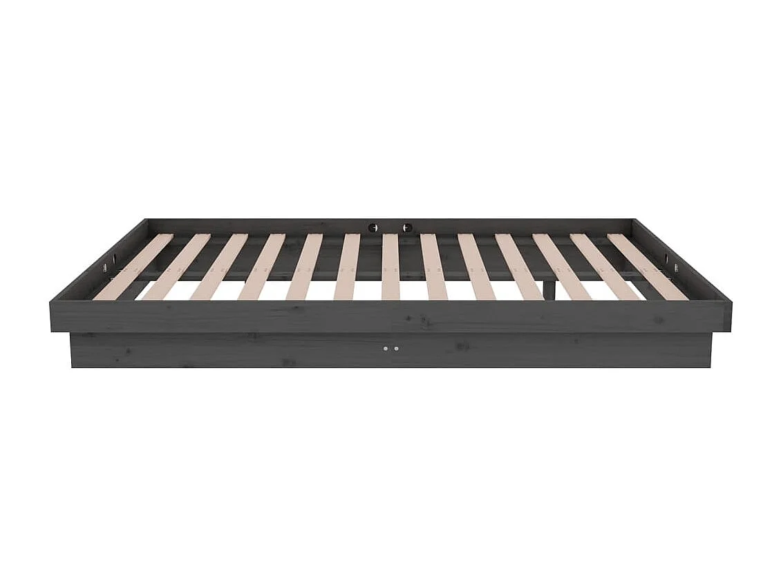 Lit simple | Lit adulte, enfant | Cadre de lit gris bois massif 120x190 cm