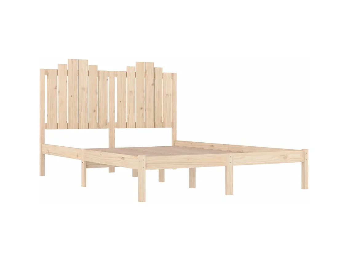 Lit double | Lit adulte | Cadre de lit Bois de pin massif 140x190 cm