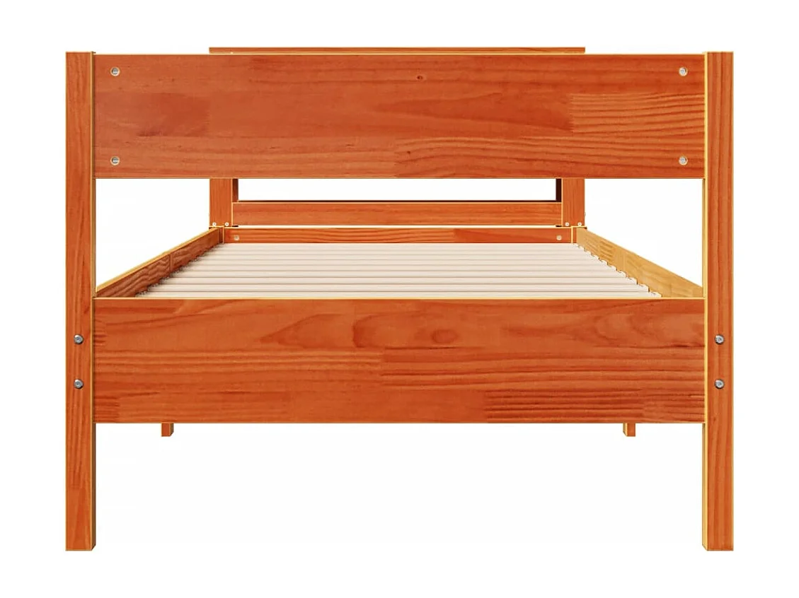 Lit simple | Lit adulte, enfant | Cadre de lit cire marron 75x190 cm bois pin massif