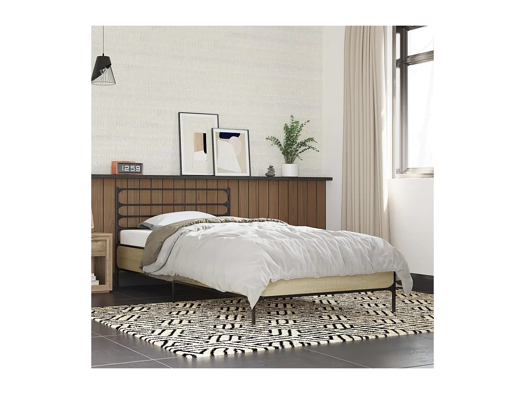 Lit simple | Lit adulte, enfant | Cadre de lit chêne sonoma 100x200 cm