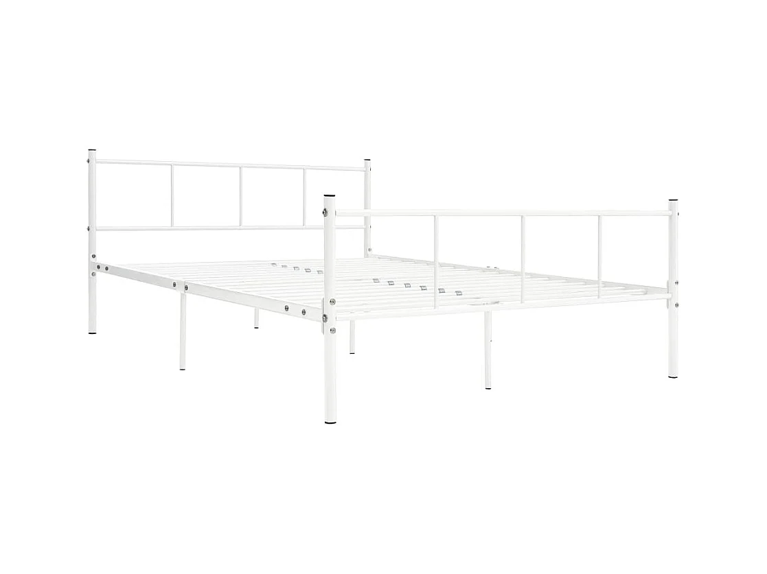 Lit simple | Lit adulte, enfant | Cadre de lit blanc métal 120x200 cm