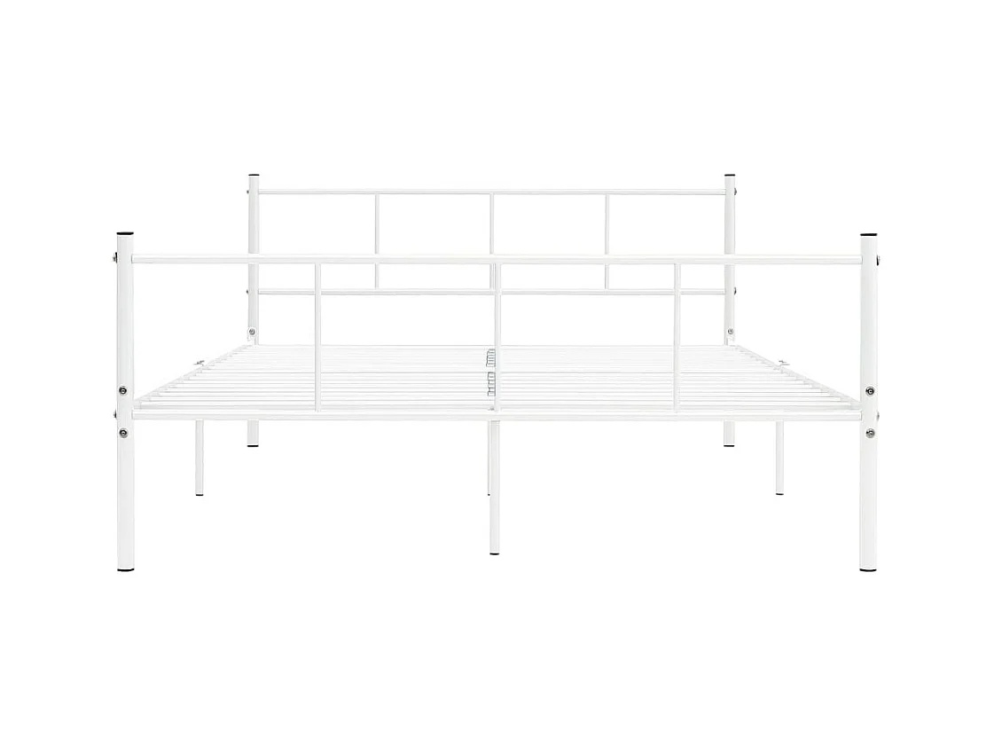 Lit simple | Lit adulte, enfant | Cadre de lit blanc métal 120x200 cm