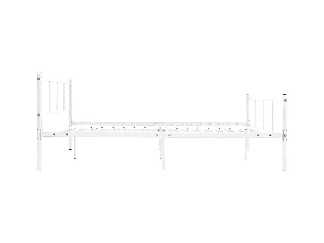 Lit simple | Lit adulte, enfant | Cadre de lit blanc métal 120x200 cm