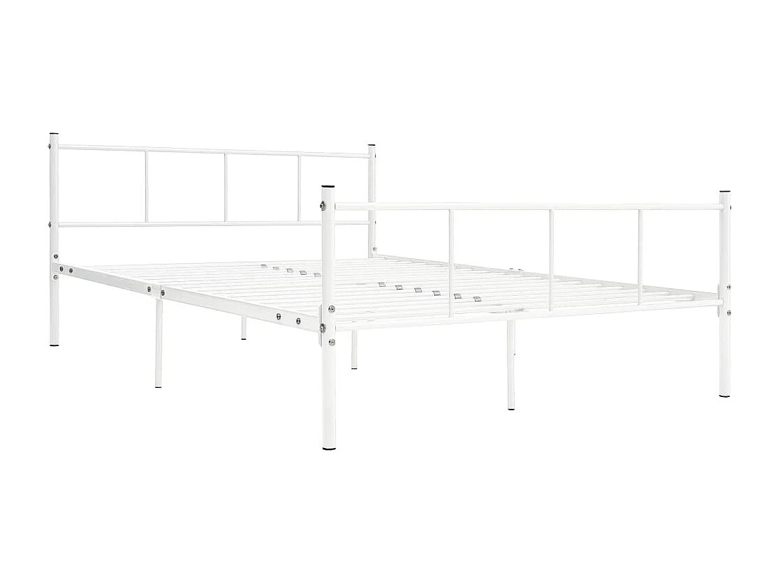 Lit simple | Lit adulte, enfant | Cadre de lit blanc métal 120x200 cm