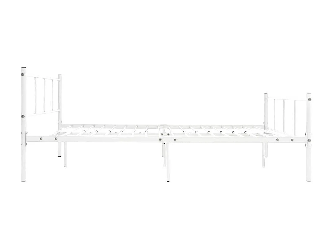 Lit simple | Lit adulte, enfant | Cadre de lit blanc métal 120x200 cm