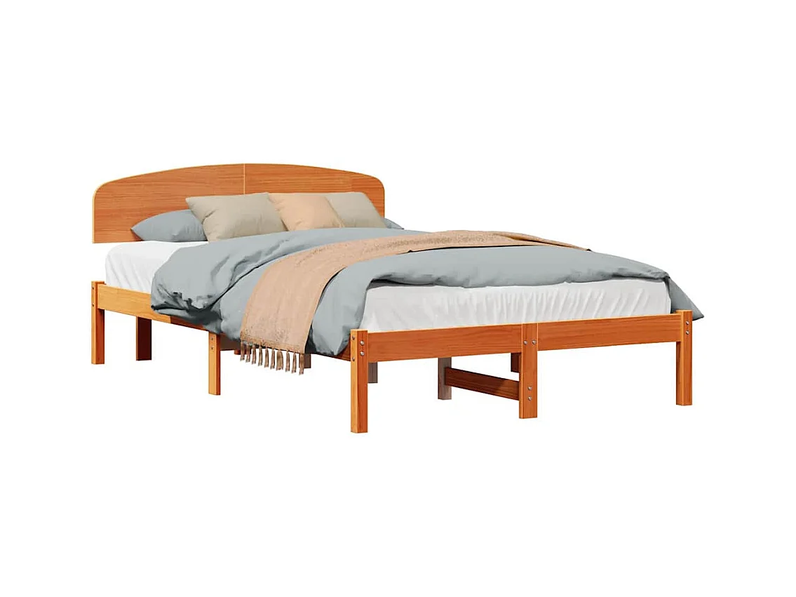 Lit simple | Lit adulte, enfant | Cadre de lit Marron 120x190 cm Bois de pin massif