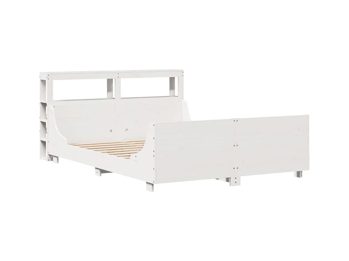 Lit simple | Lit adulte, enfant | Cadre de lit blanc 120x200 cm bois de pin massif