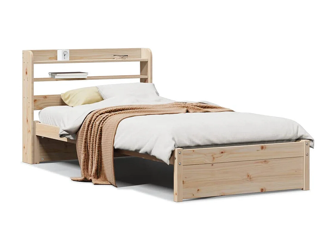 Lit simple | Lit adulte, enfant | Cadre de lit avec tête de lit 90x190 cm