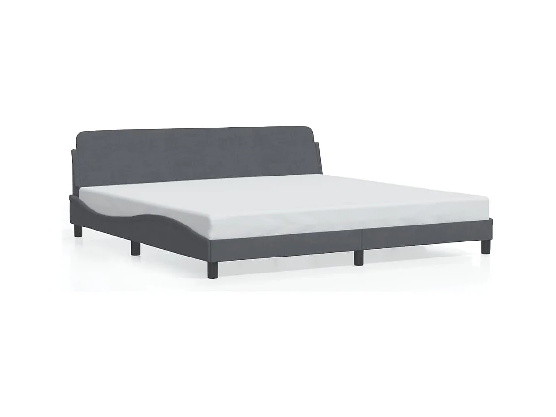 Lit double | Lit adulte | Cadre de lit gris foncé 200x200 cm velours