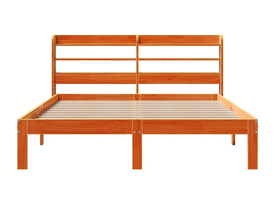 Lit double | Lit adulte | Cadre de lit cire marron 140x200cm bois pin massif