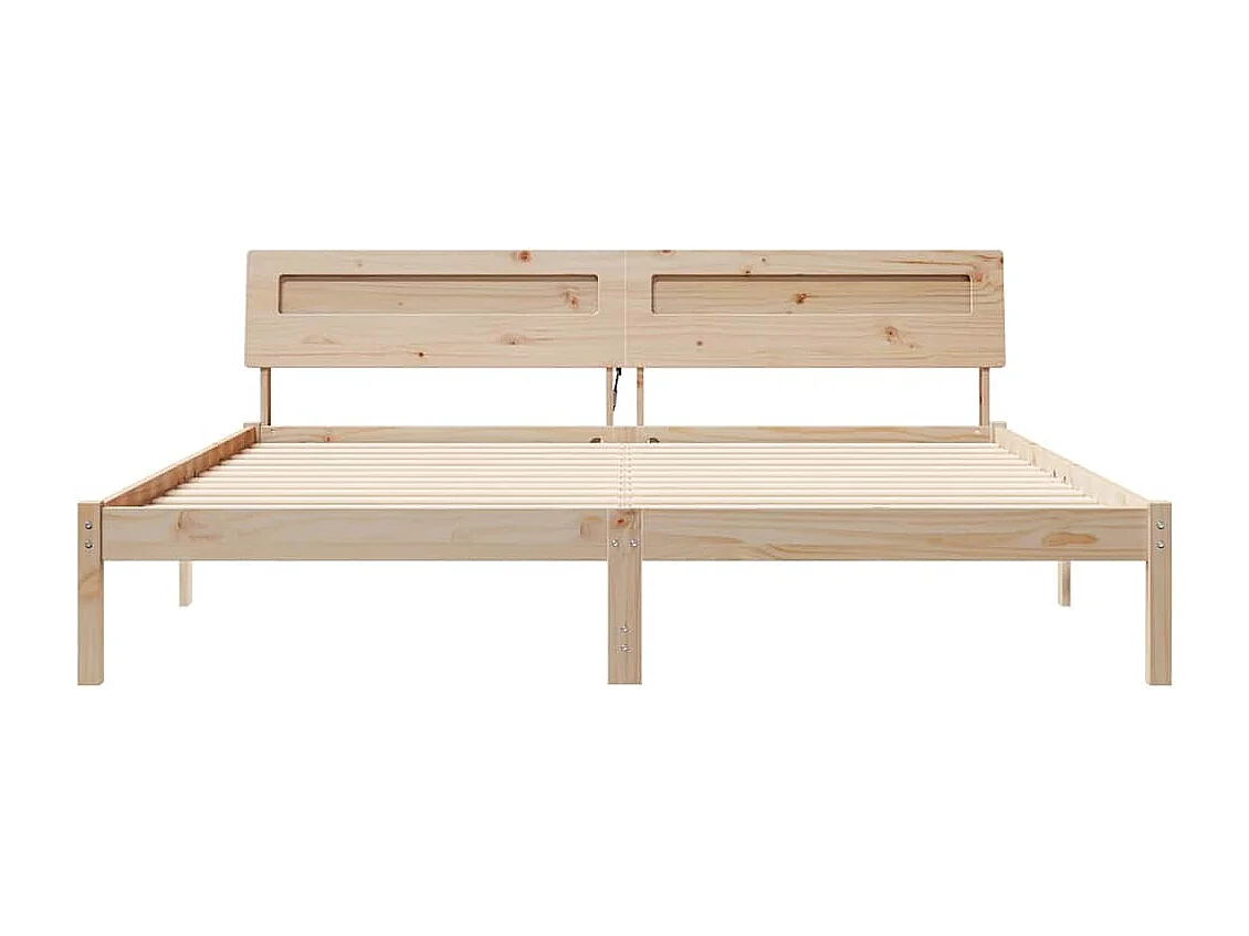 Lit double | Lit adulte | Cadre de lit Marron 180x200 cm Bois massif en pin