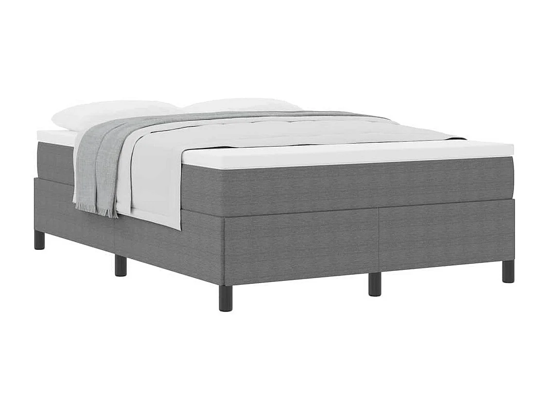 Lit double | Lit adulte | Cadre de lit Gris clair 160x200 cm Tissu en velours côtelé