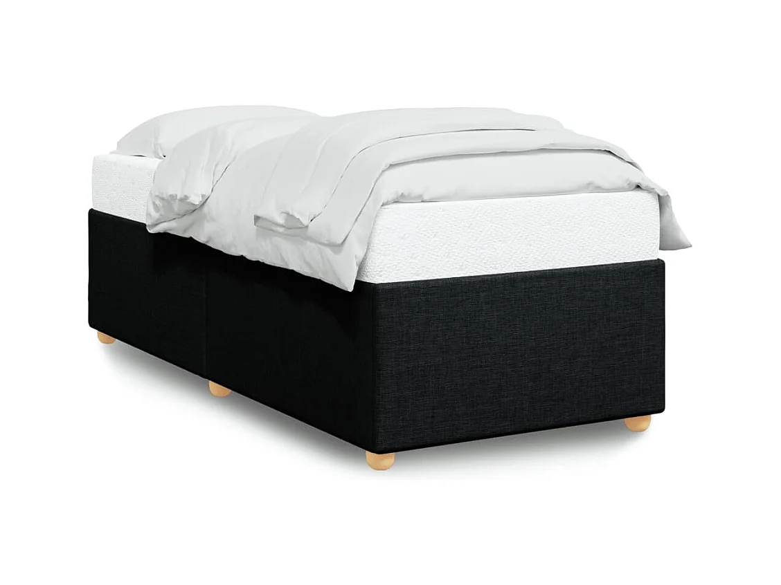 Lit simple | Lit adulte, enfant | Cadre de lit noir 100x200 cm tissu