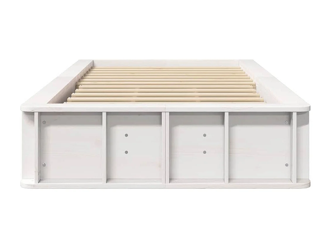 Lit simple | Lit adulte, enfant | Cadre de lit avec stockage Blanc 90x200 cm Bois composite