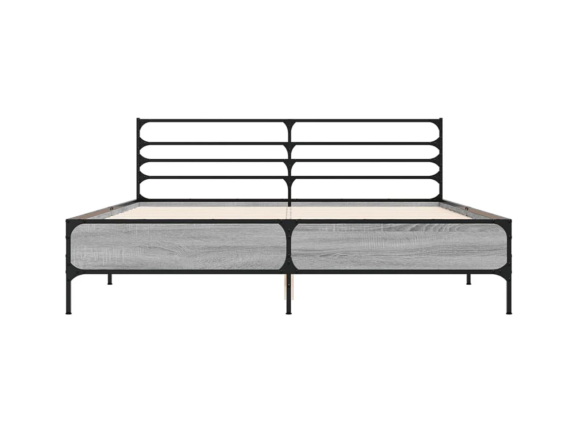 Lit double | Lit adulte | Cadre de lit sonoma gris 160x200 cm