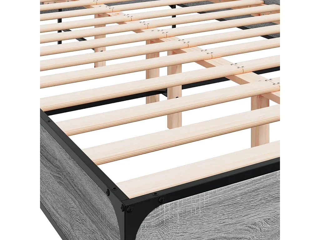 Lit double | Lit adulte | Cadre de lit sonoma gris 160x200 cm