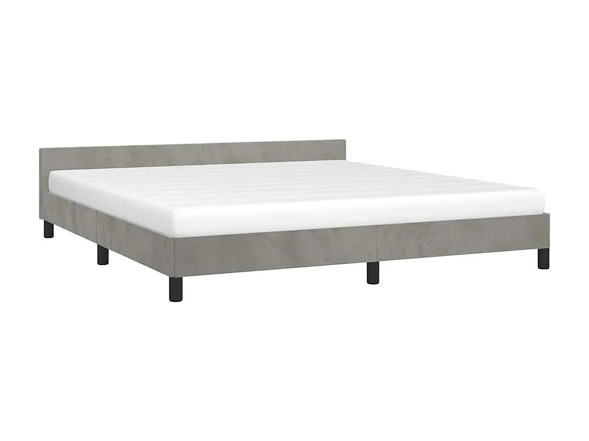 Lit double | Lit adulte | Cadre de lit gris clair 180x200 cm velours
