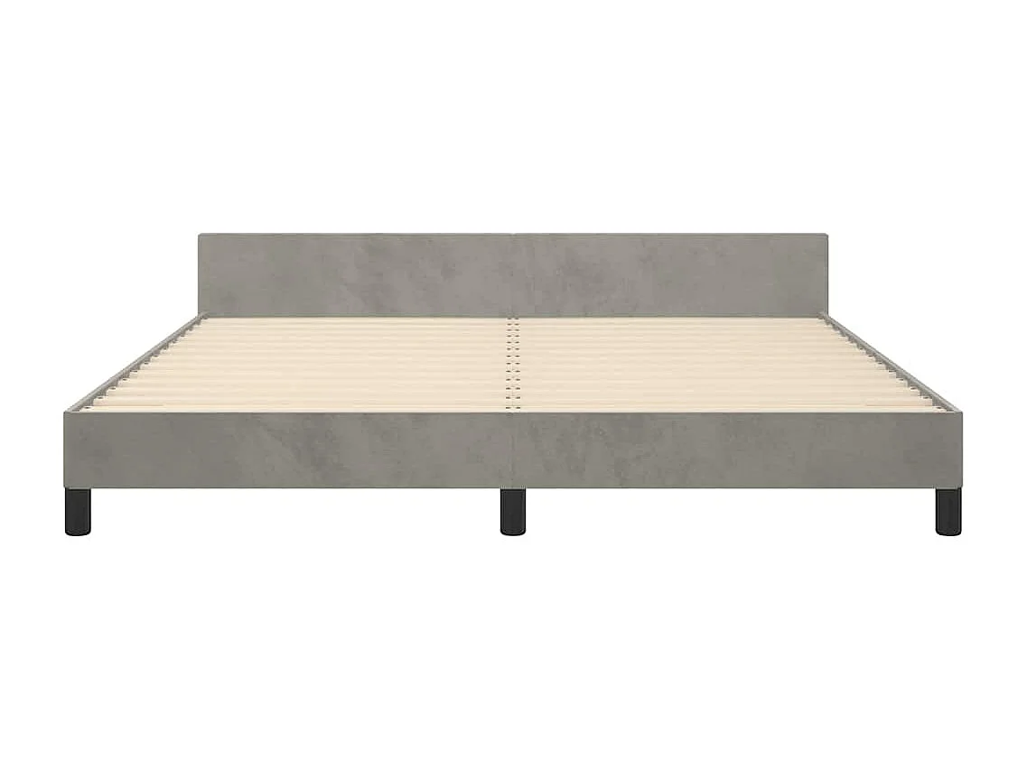 Lit double | Lit adulte | Cadre de lit gris clair 180x200 cm velours