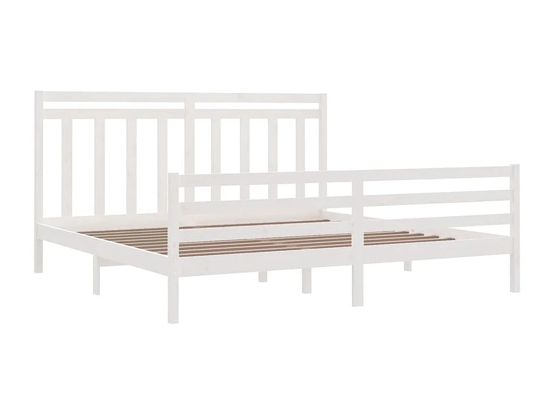 Lit double | Lit adulte | Cadre de lit blanc 200x200 cm bois massif