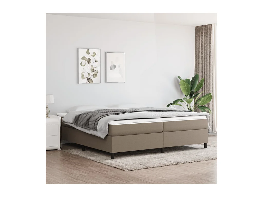 Lit double | Lit adulte | Cadre de lit taupe 200x200 cm tissu