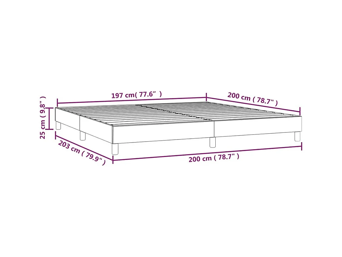 Lit double | Lit adulte | Cadre de lit taupe 200x200 cm tissu