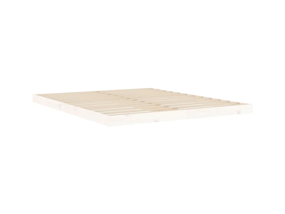 Lit double | Lit adulte | Cadre de lit blanc 160x200 cm bois de pin massif