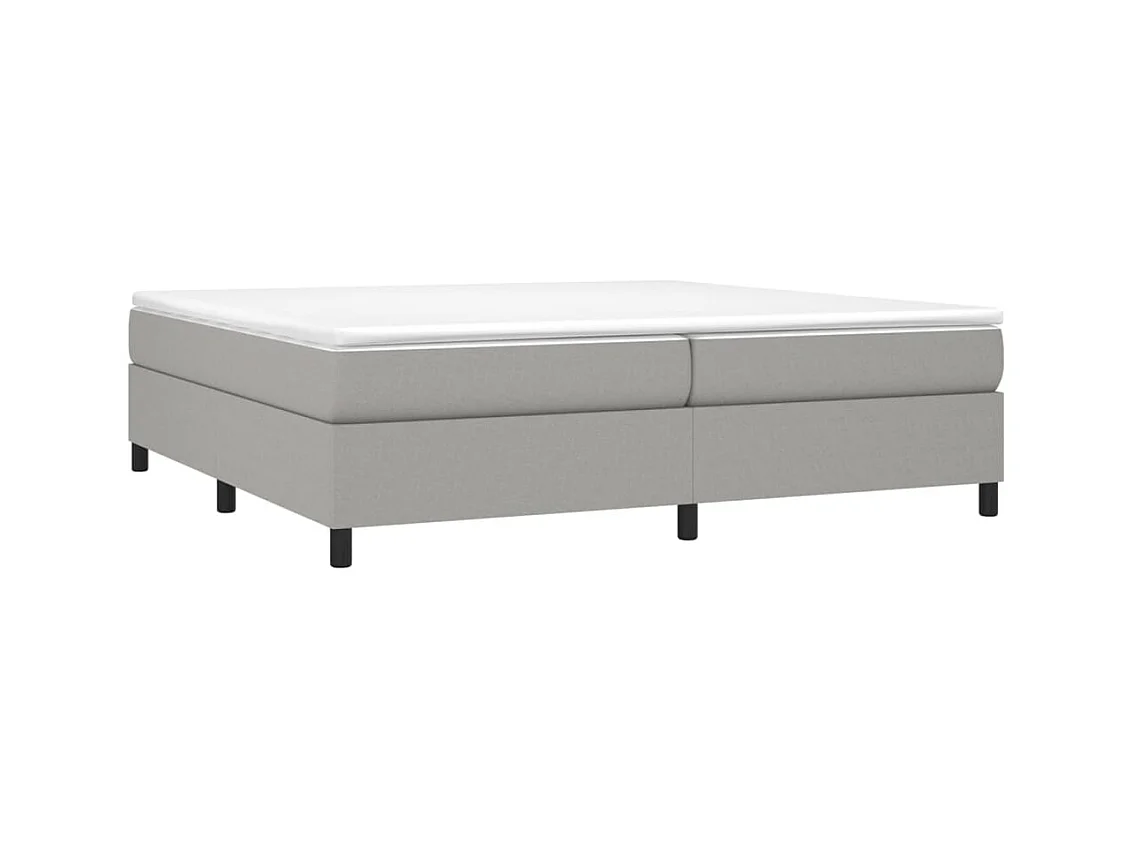 Lit double | Lit adulte | Cadre de lit gris clair 200x200 cm tissu